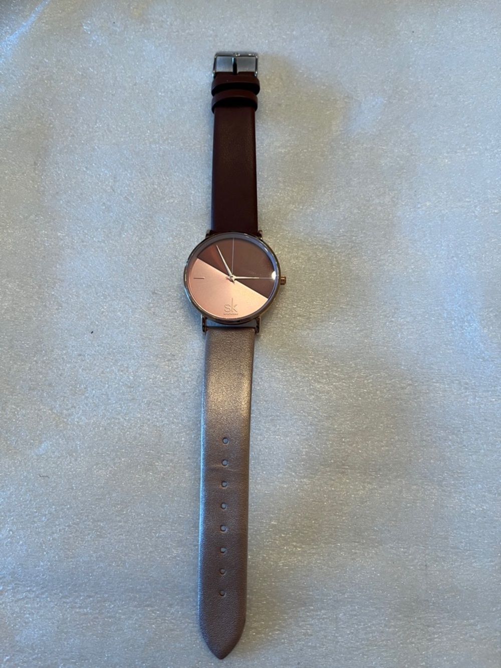 SK Minimalist Rose Gold Watch with a two tone band